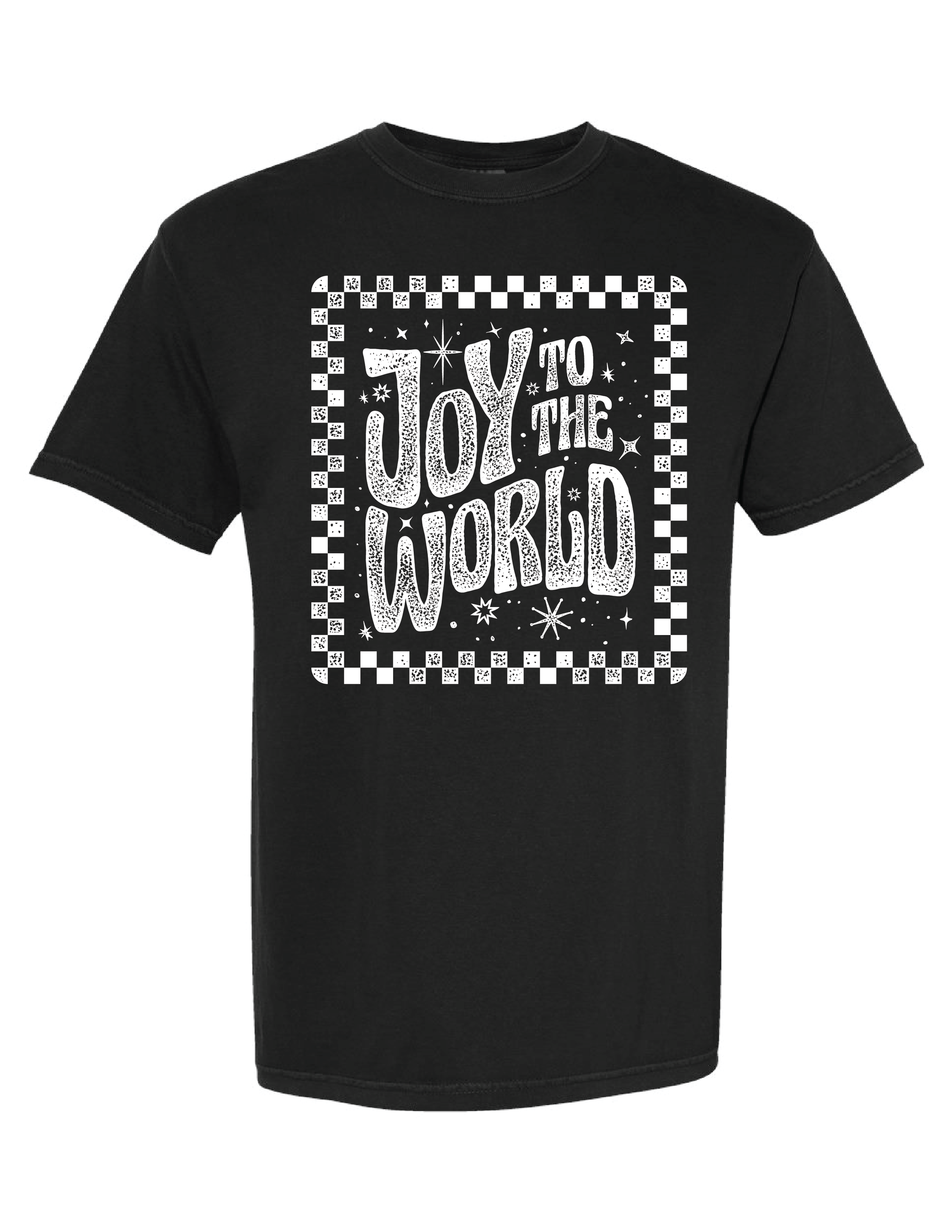 Joy to the World Checkered Tee