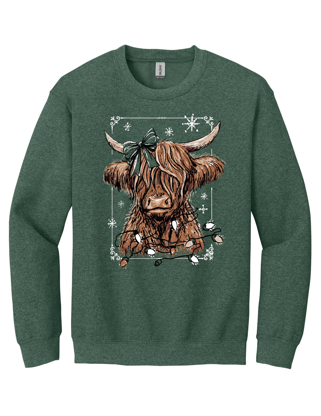 Highland Cow Christmas Crewneck Sweatshirt