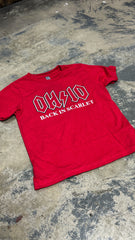 OH/IO Back in Scarlet Tee