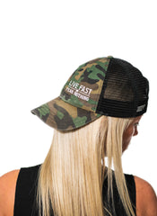 Camo Live Fast Unstructured Snapback