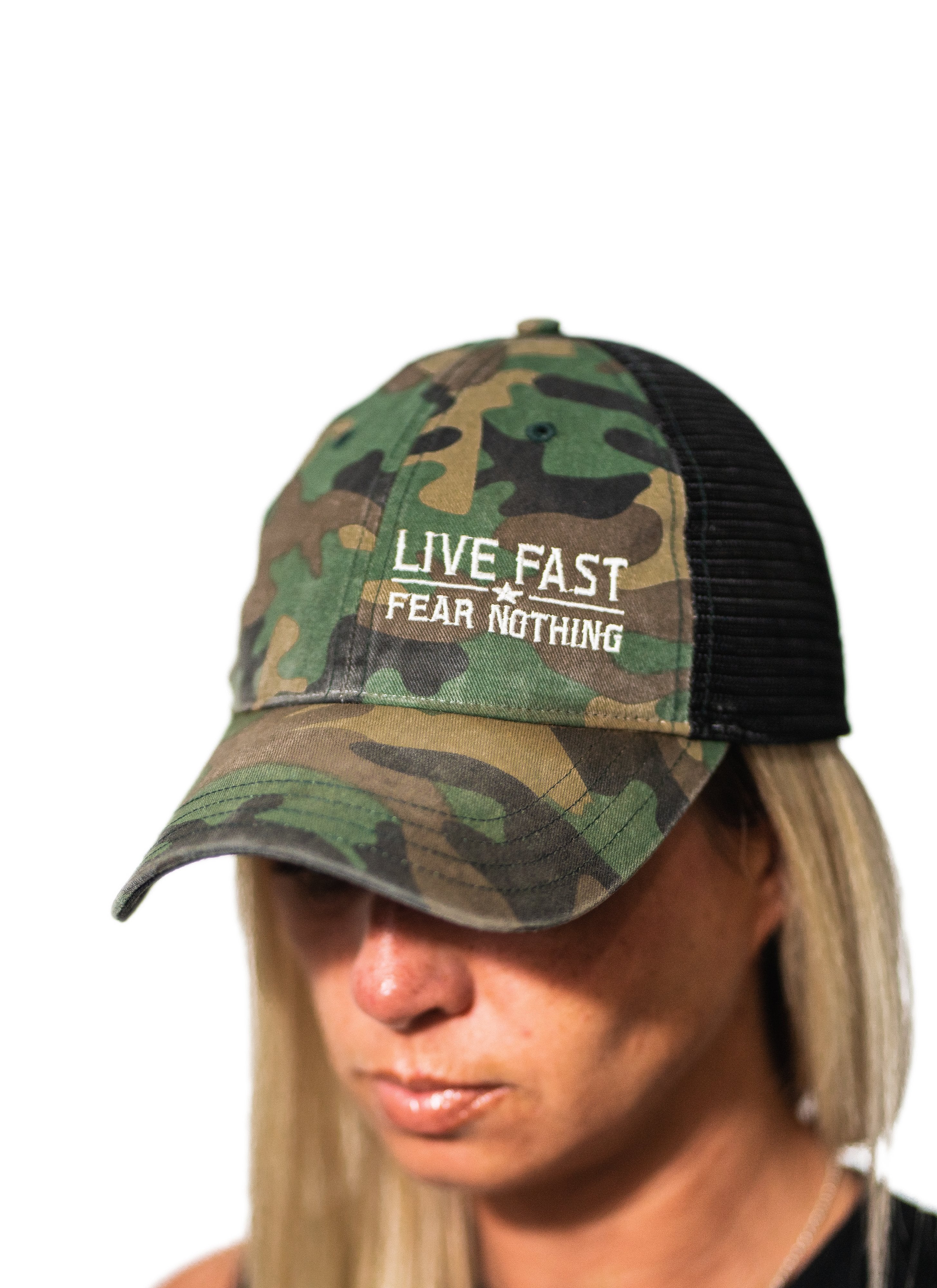 Camo Live Fast Unstructured Snapback