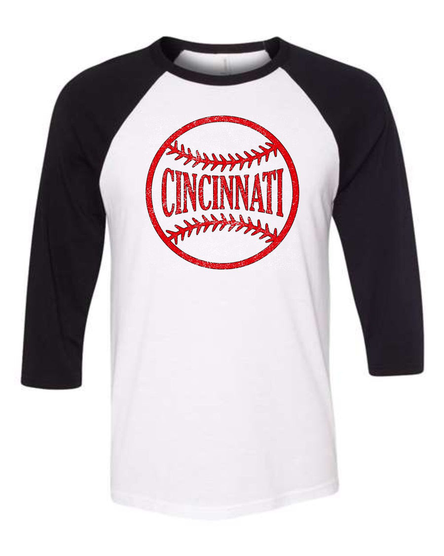 Cincinnati Distressed Baseball Tee
