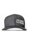 Live Fast White/Black Heather Snapback