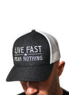 Live Fast White/Black Big Logo Snapback