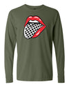 Checkered Tongue Long Sleeve Tee