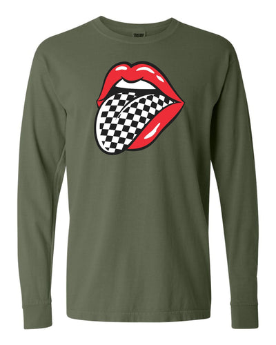 Checkered Tongue Long Sleeve Tee