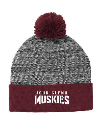 Heather Pom School Beanie