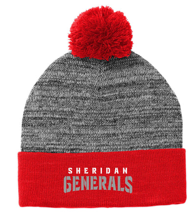 Heather Pom School Beanie
