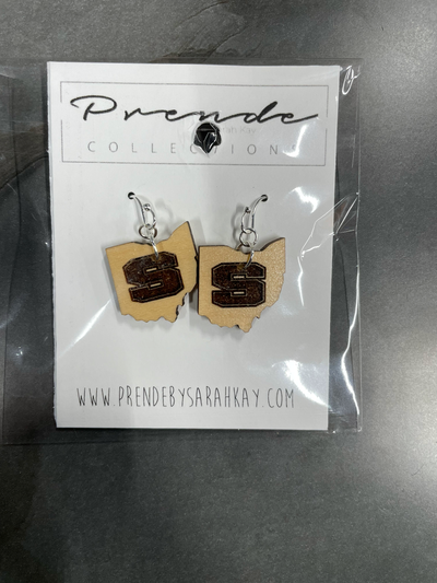 Wood School Logo Earring
