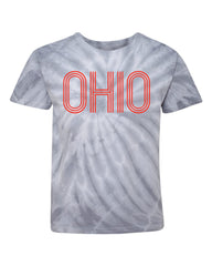 Youth Retro Ohio Tie-Dye Fluorescent Tee