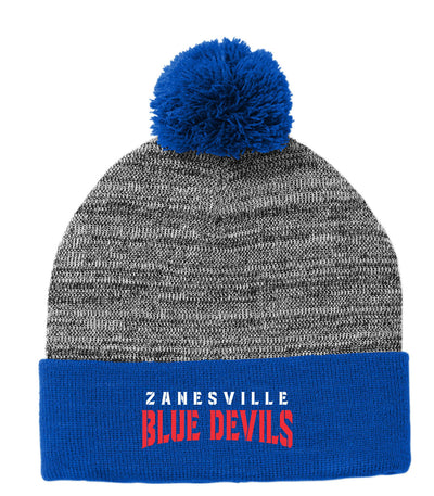 Heather Pom School Beanie